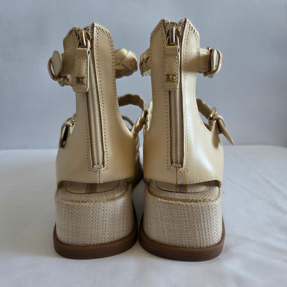 Sam Edelman Women Cream Leather Caged Platform Gladiator Sandals Size 7 NIKKI - Picture 6 of 11